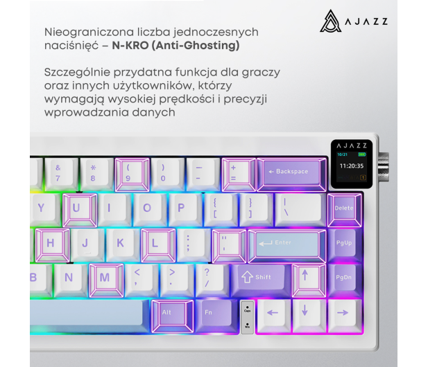 Ajazz AK650 Dream Weaver Switch Purple White Blue RGB z ekanem - 1536354 - zdjęcie 15